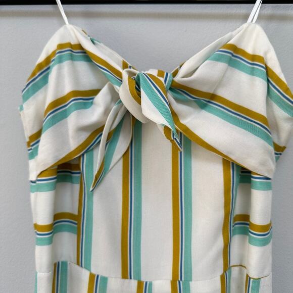 Amanda Uprichard Striped Bow-Front Strapless Crop Wide-Leg Lincoln Jumpsuit S - Picture 4 of 16